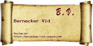 Bernecker Vid névjegykártya